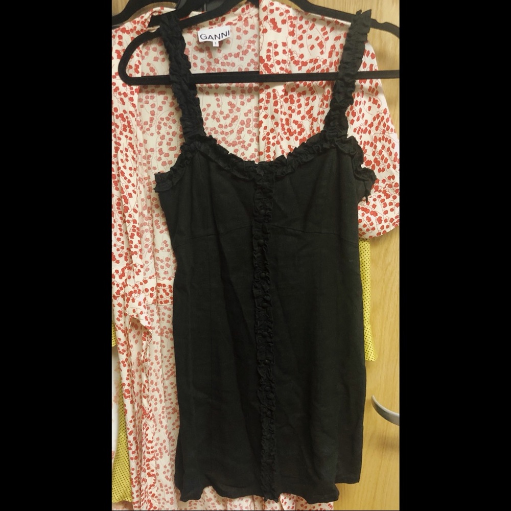 Ruffle trim mini dress